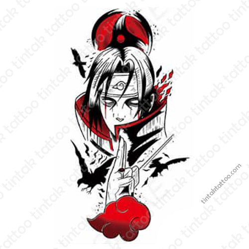 Itachi Uchiha Anime Temporary Tattoo Sticker Design