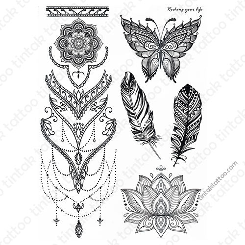 Mandala Temporary Tattoo Sticker Design 101