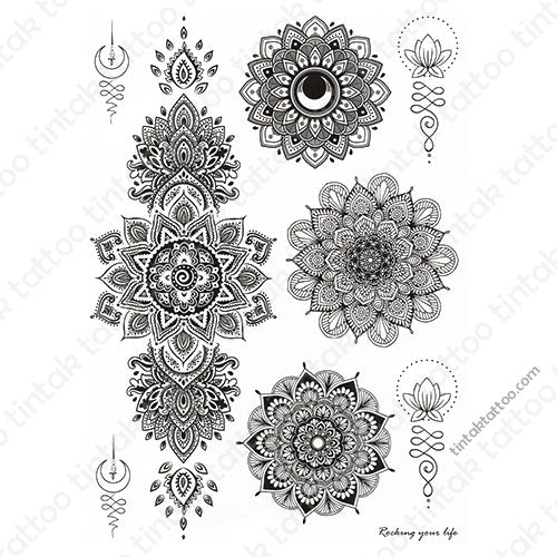 Mandala Temporary Tattoo Sticker Design 102