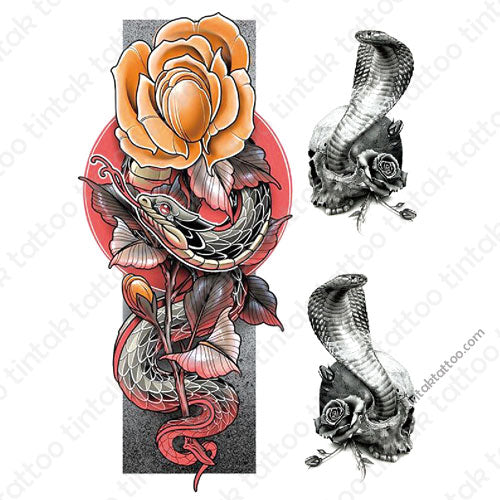 snake cobra Temporary Tattoo Sticker Design