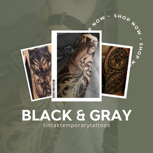 Temporary Tattoo Black & Gray Collection Cover