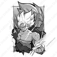 Load image into Gallery viewer, Dragon Ball Son Goku Vegeta Temporary Tattoo Sticker Design