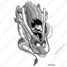Load image into Gallery viewer, Dragon Ball Son Goku and Dragon Temporary Tattoo Sticker Design