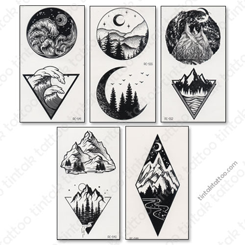 Minimalist Temporary Tattoo Sticker Set 001