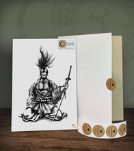 Load image into Gallery viewer, Samurai Temporary Tattoo Sticker Design on its packaging