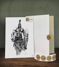 Load image into Gallery viewer, Spartan Temporary Tattoo Sticker Design on its packaging