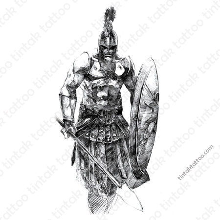 Spartan Temporary Tattoo Sticker Design