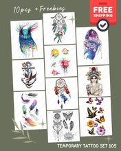 Load image into Gallery viewer, Temporary Tattoo Sticker design set bundle cover