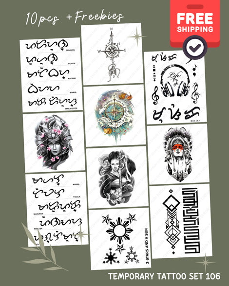 Temporary Tattoo Sticker Design set bundle cover