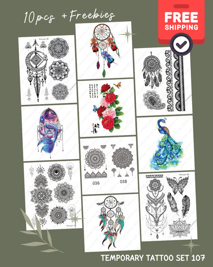 Temporary Tattoo Sticker Design set bundle cover
