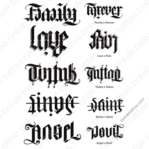 Ambigram Temporary Tattoo 01 – Tintak Tattoo