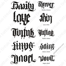 Load image into Gallery viewer, Ambigram temporary tattoo sticker designs