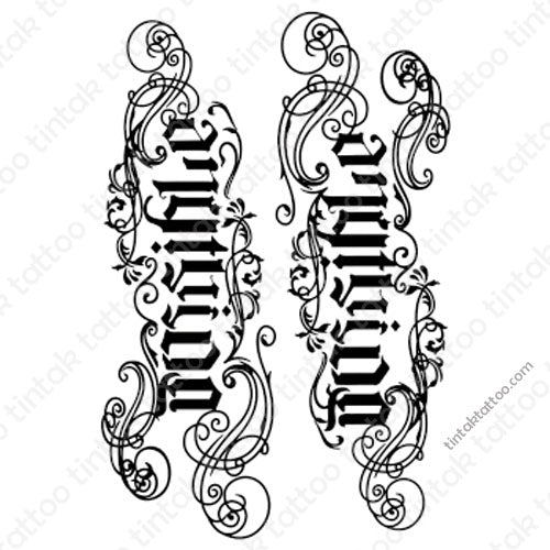 Ambigram temporary tattoo sticker designs