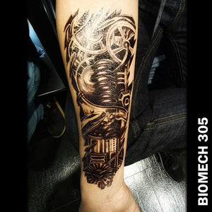Biomechanical Temporary Tattoo Sticker on arm