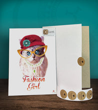 Load image into Gallery viewer, Tintak temporary tattoo with cat design, with its hard board packaging.