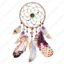 Load image into Gallery viewer, Dream catcher temporary tattoo with its brown elegant-looking design.   