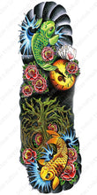 Load image into Gallery viewer, Full sleeve temporary tattoo design with koi fish and roses.