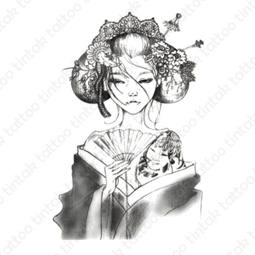 Tintak Geisha Temporary Tattoo sticker design.