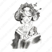 Load image into Gallery viewer, Tintak Geisha Temporary Tattoo sticker design.