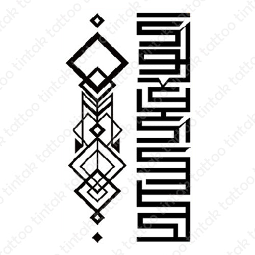 Geometric temporary tattoo design.