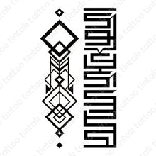 Load image into Gallery viewer, Geometric temporary tattoo design.