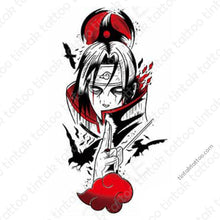 Load image into Gallery viewer, Itachi Uchiha Anime Temporary Tattoo Sticker Design