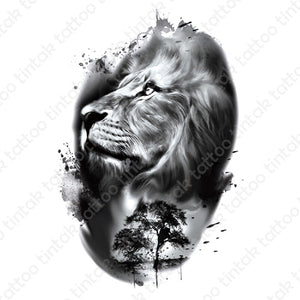 lion Temporary Tattoo Sticker Design
