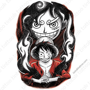 Luffy One Piece Gear 5 Temporary Tattoo Sticker Design