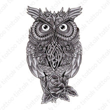 Load image into Gallery viewer, Owl Temporary Tattoo Sticker Design