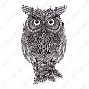 Owl Temporary Tattoo Sticker Design