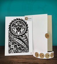 Load image into Gallery viewer, Tintak temporary tattoo sticker with polyneian design, with its hard board packaging.