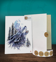 Load image into Gallery viewer, Tintak temporary tattoo sticker with wolf design, with its hard board packaging.