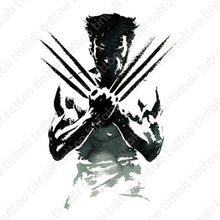 Load image into Gallery viewer, Wolverine temporary tattoo sticker in silhouette design.