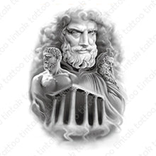 Load image into Gallery viewer, Greek Hercules Zeus Temporary Tattoo Sticker Design